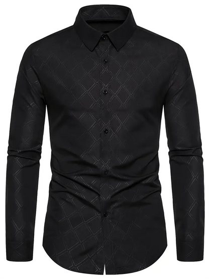 Men's Geometric Design Business Casual Shirt