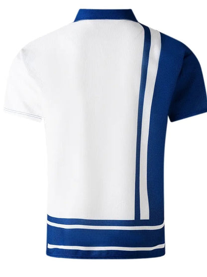 Men's Waffle Fabric Fashion Casual Polo Shirt