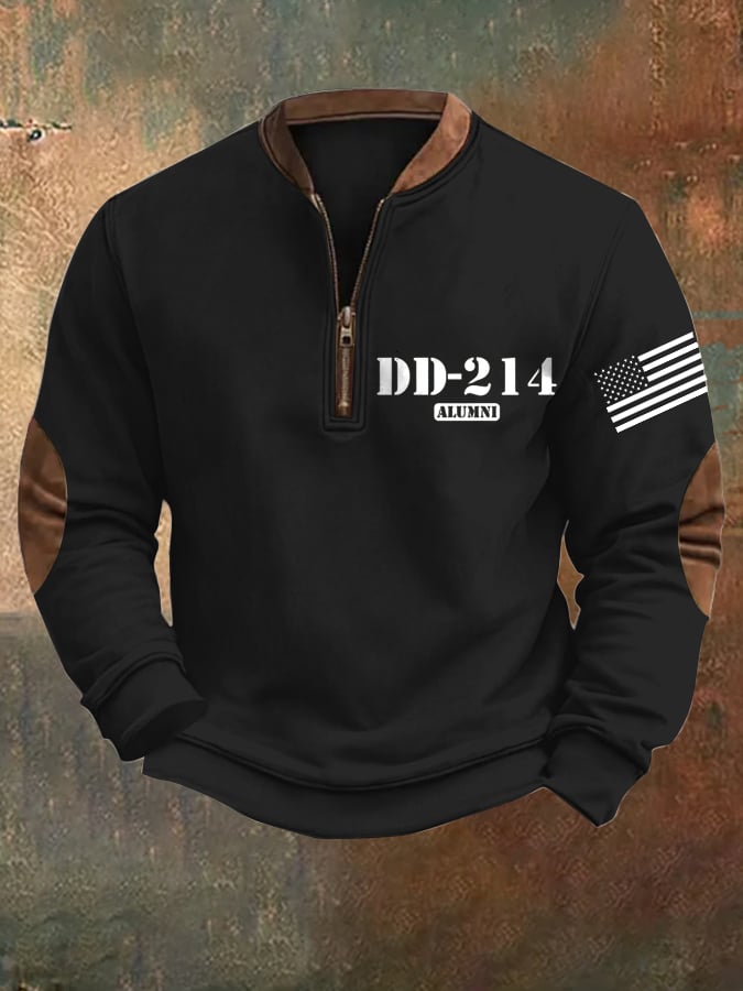 Men's Retro Veteran Zip Collar Sweatshirt