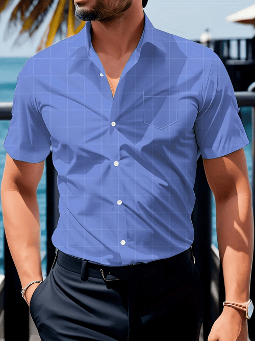 Men's Business Casual Button Short-sleeved Shirt