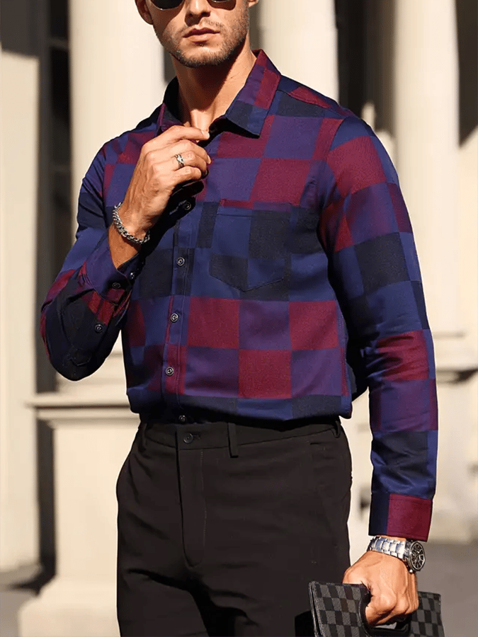 Men's Plaid Business Casual Shirt