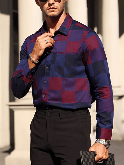 Men's Plaid Business Casual Shirt
