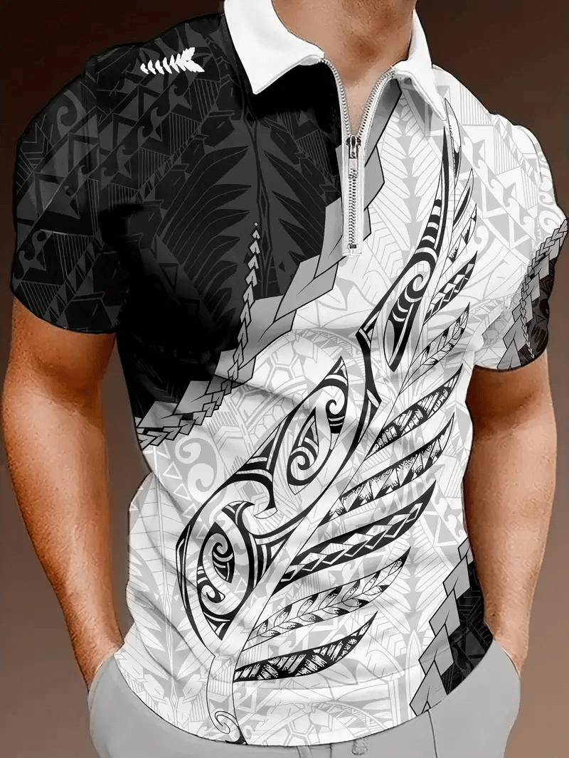 Men's Business Retro Ethnic Printed POLO Shirt