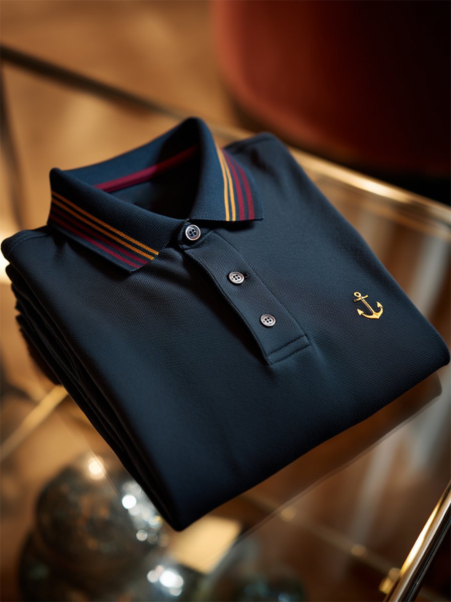 Men's Business Casual Button Short Sleeve Polo Shirt