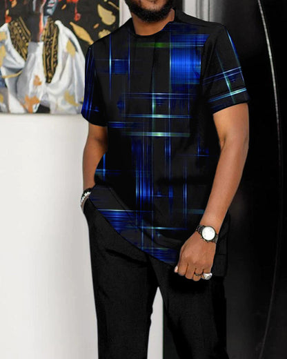 Men's Gradient Short Sleeve Suit 148