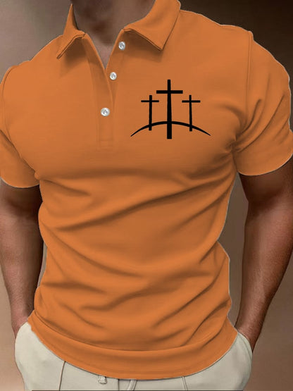 Men's Faith Printed Casual Polo Shirt