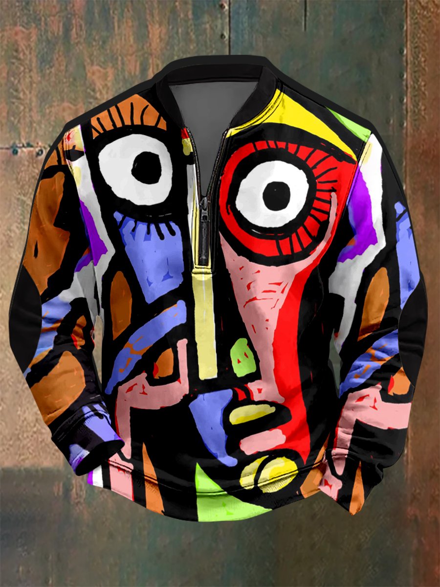 Men's Hawaiian Abstract Geometric Print Sweatshirt