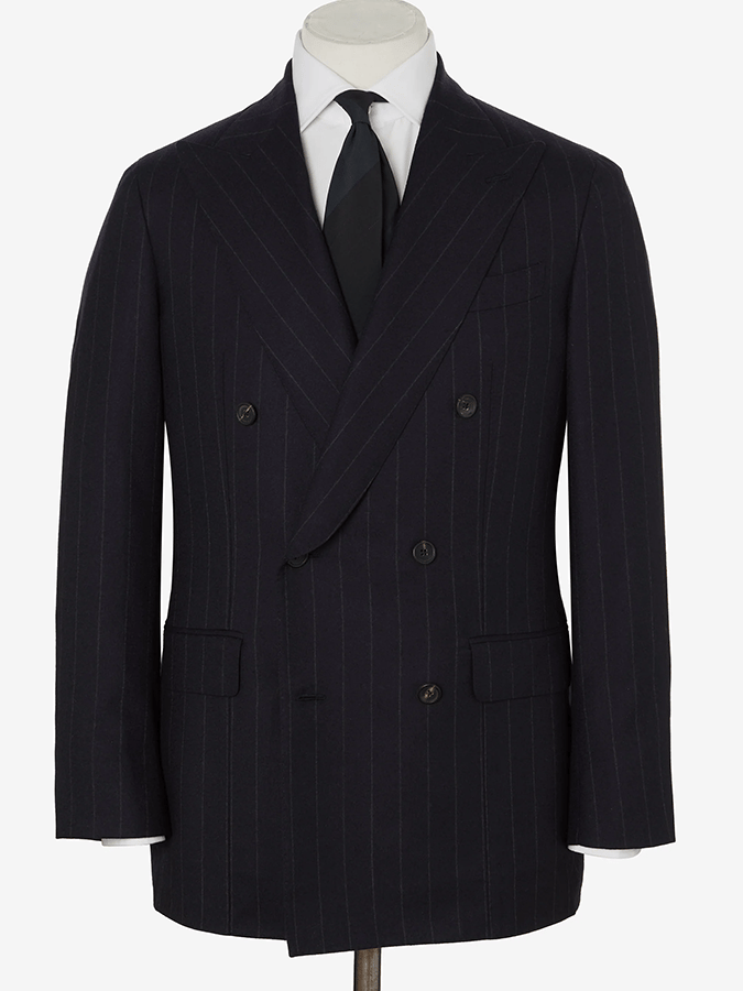 Men's Stylish Striped Design Double Breasted Pocket Design Casual Suit