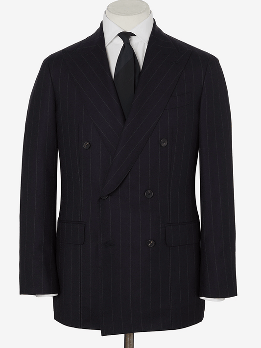 Men's Stylish Striped Design Double Breasted Pocket Design Casual Suit