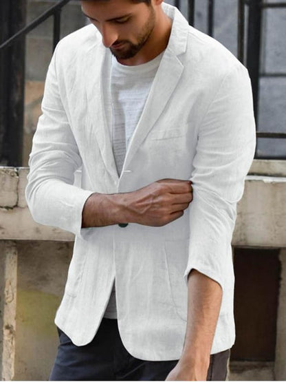 Men's casual loose cotton and linen suit