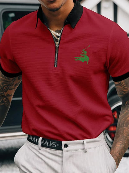 Casual Men'S Zipper Polo