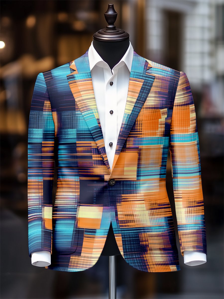 Men's Retro Casual Plaid Blazer