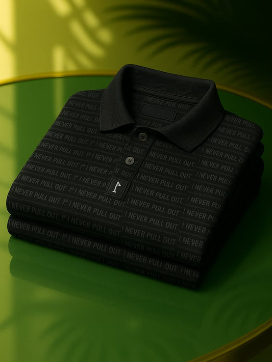 Men's Classic Business Old Money Button Short Sleeve I Never Pull Out Polo Shirt