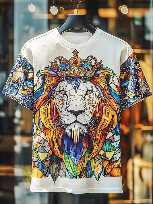 Men's Business Luxury Printed  Cotton Short Sleeve T-Shirt