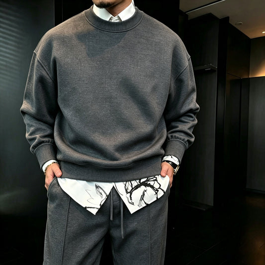 Men's Round-Neck Sweatshirt and Pants Set