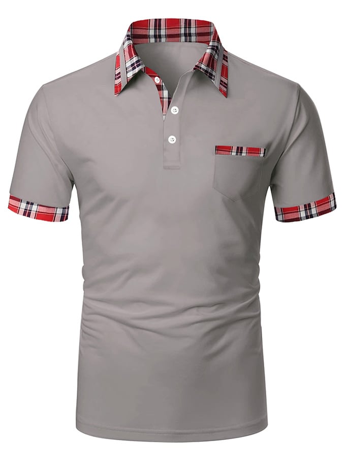 Short Sleeve Printed Pullover Polo Shirt