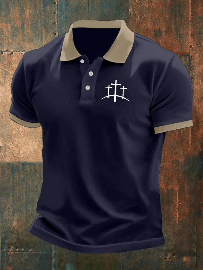 Men's Faith Printed Casual Polo Shirt