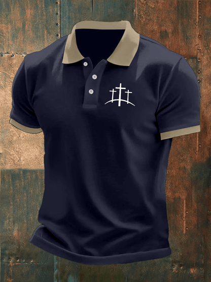 Men's Faith Printed Casual Polo Shirt