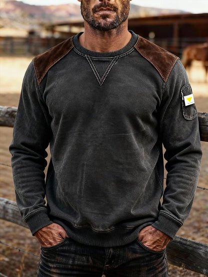 Men's Vintage Comfort Henley Sweatshirt