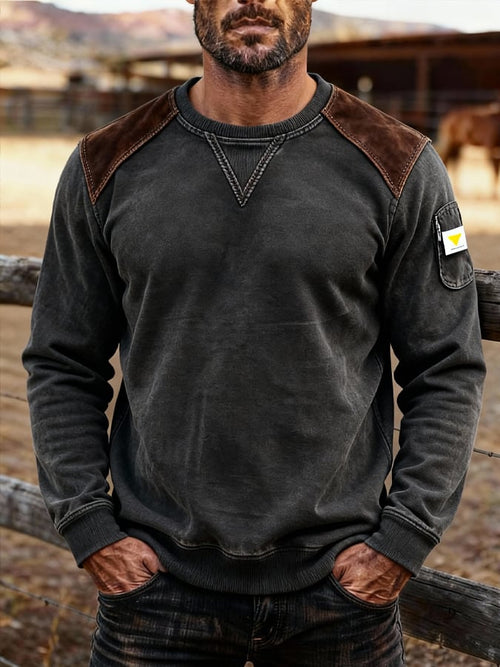 Men's Vintage Comfort Henley Sweatshirt