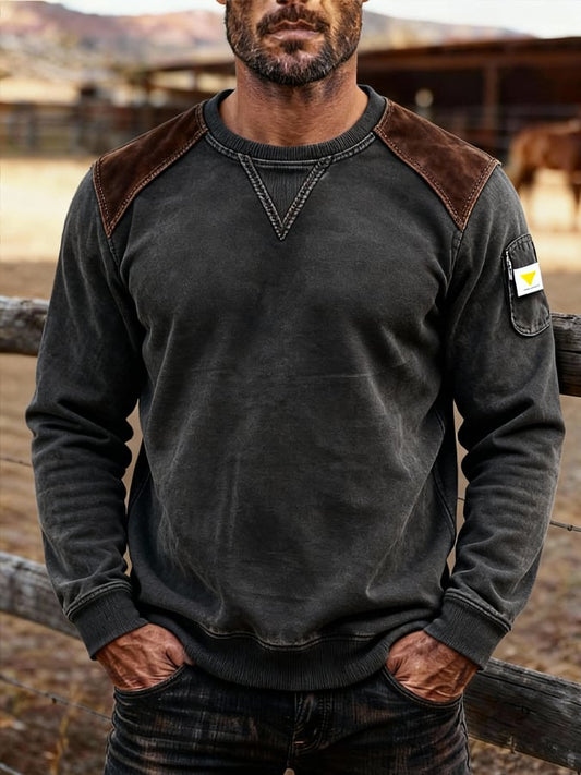 Men's Vintage Comfort Henley Sweatshirt