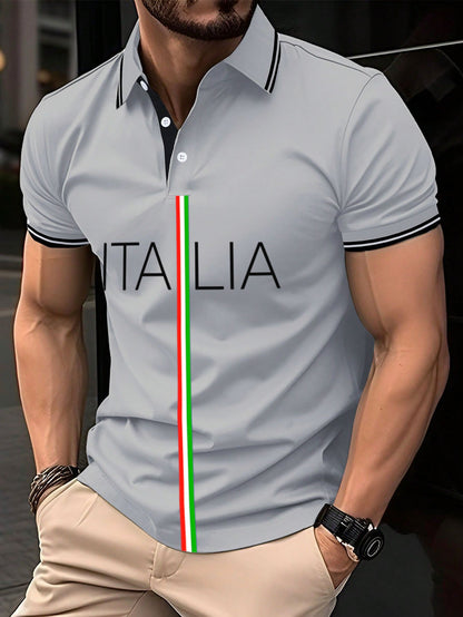 Men's "Italy" printed polo shirt