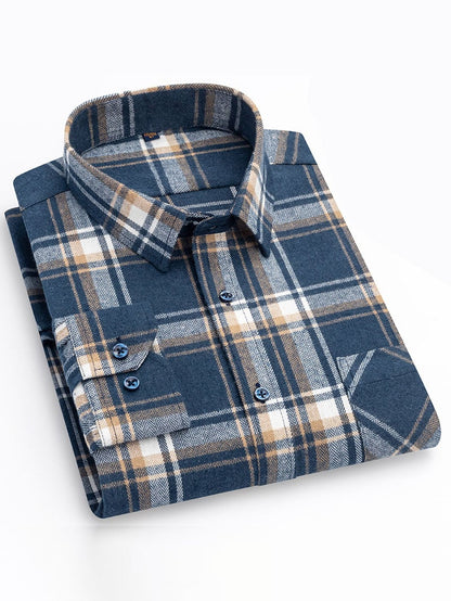 Men'S Retro Plaid Cotton Shirt