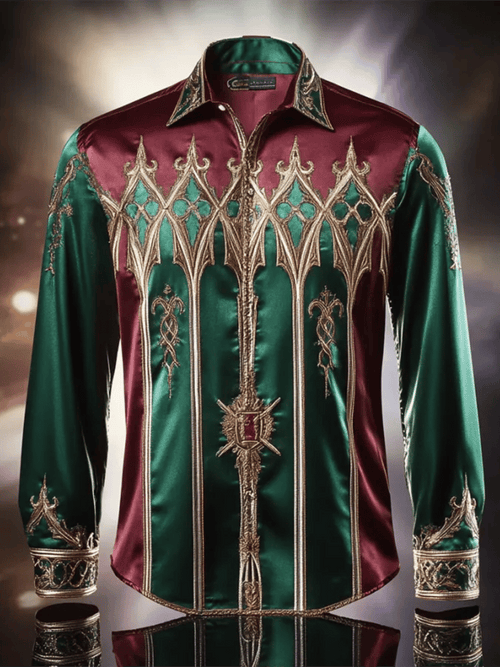 Men's Satin Luxe Long Sleeve Button Down Shirt
