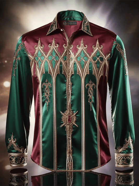 Men's Satin Luxe Long Sleeve Button Down Shirt