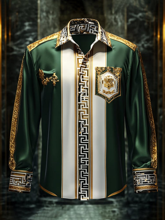 Men's Satin Luxe Long Sleeve Button Down Shirt