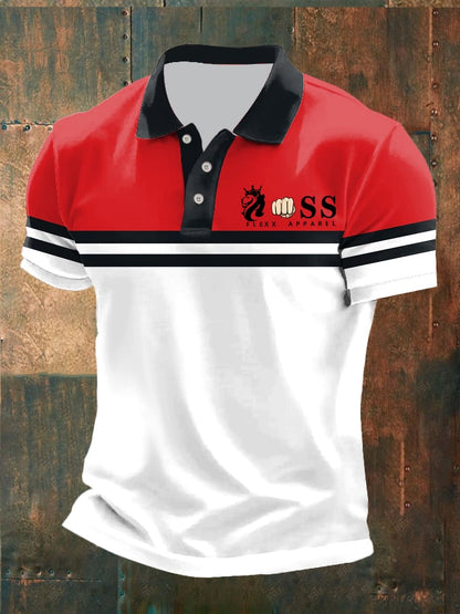 Men's Casual Retro Business Contrast Color Polo
