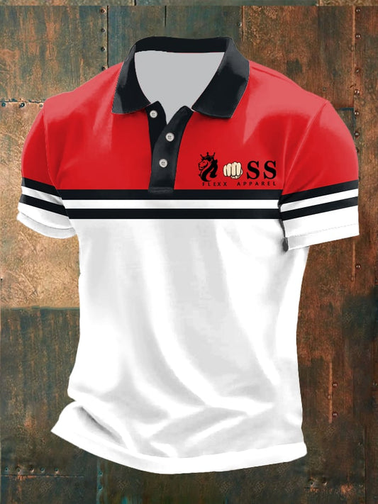 Men's Casual Retro Business Contrast Color Polo