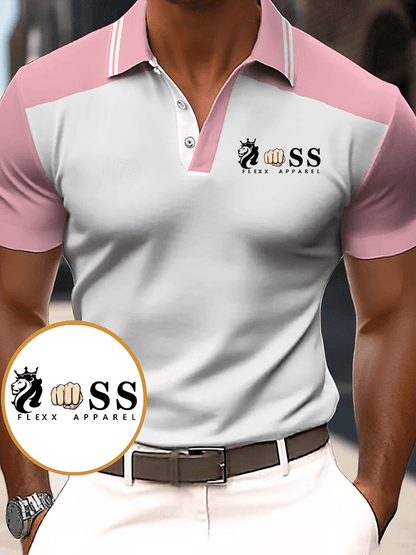 Men's Stylish Letter Print Casual Polo Shirt