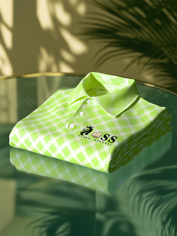 Men's Business Casual Printed Polo Shirt