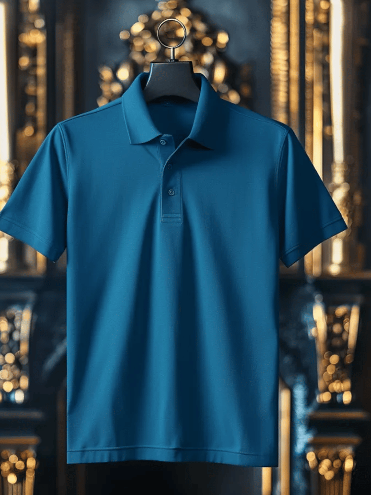 Men's Casual Business Button Short Sleeve Polo Shirt