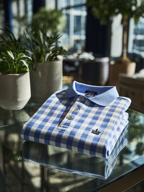 Men's Check Business Casual Short Sleeve Polo Shirt