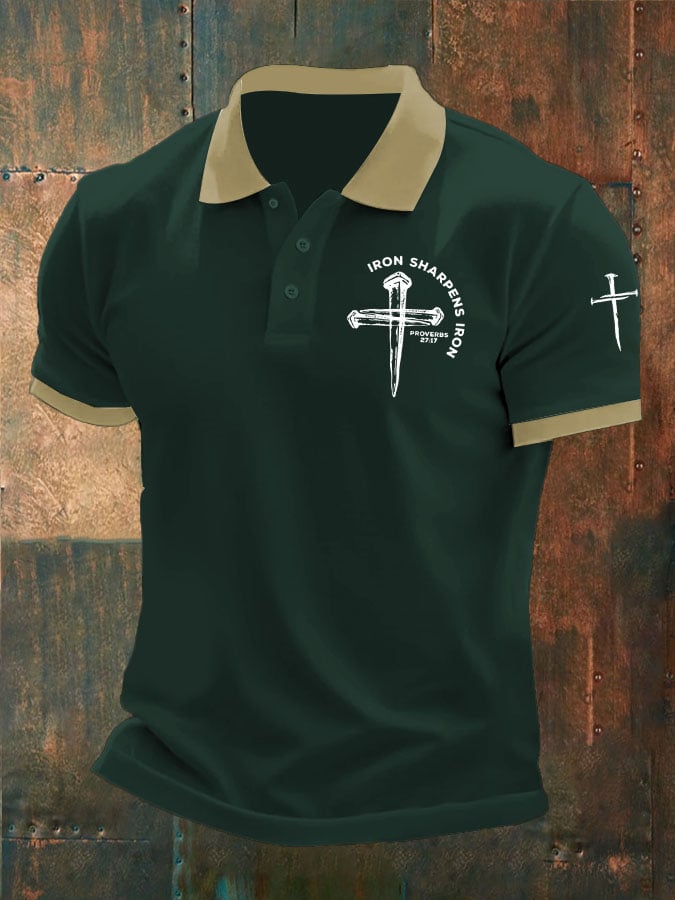 Men's Iron Sharpens Iron Print Polo Shirt