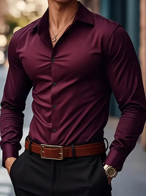 Men's Street Style Business Casual Printed Long Sleeve Shirt