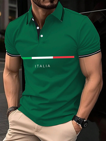 Men's "Italy" printed polo shirt