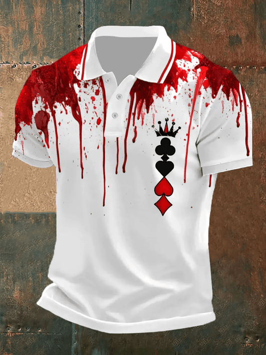 Men's Poker King Print Polo Shirt
