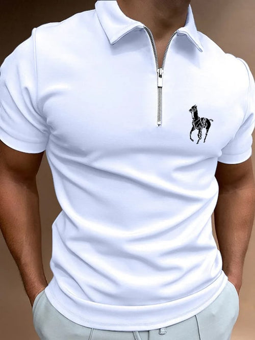 Casual Men'S Zipper Polo