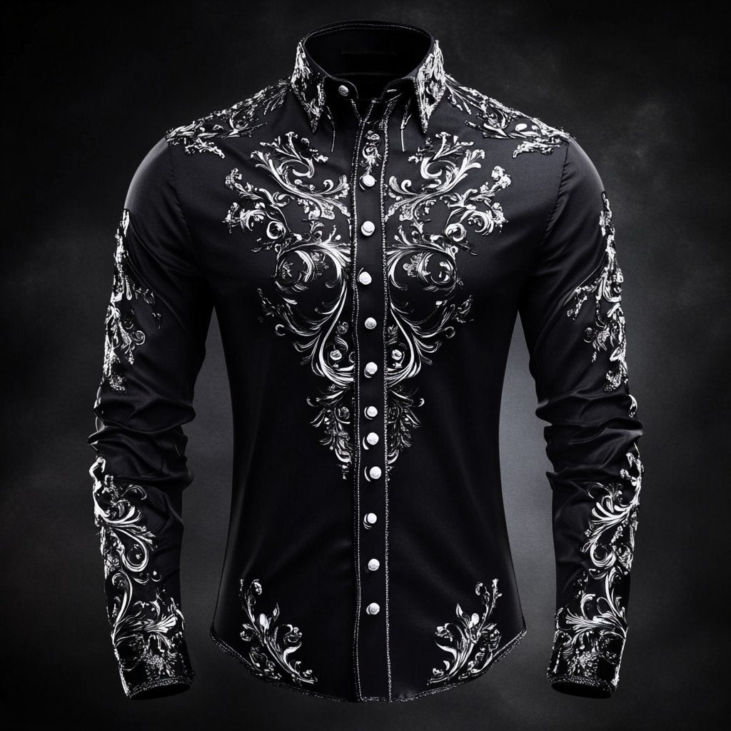 Men's Vintage Art Skull Shirt
