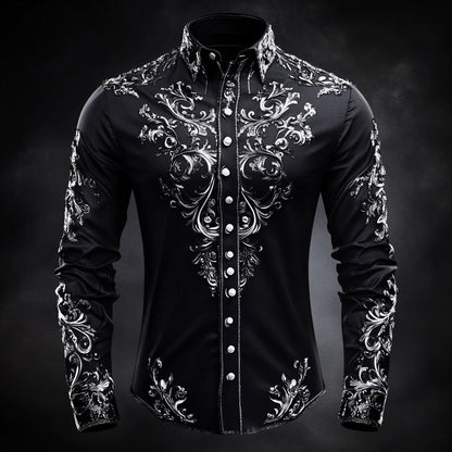 Men's Vintage Art Skull Shirt