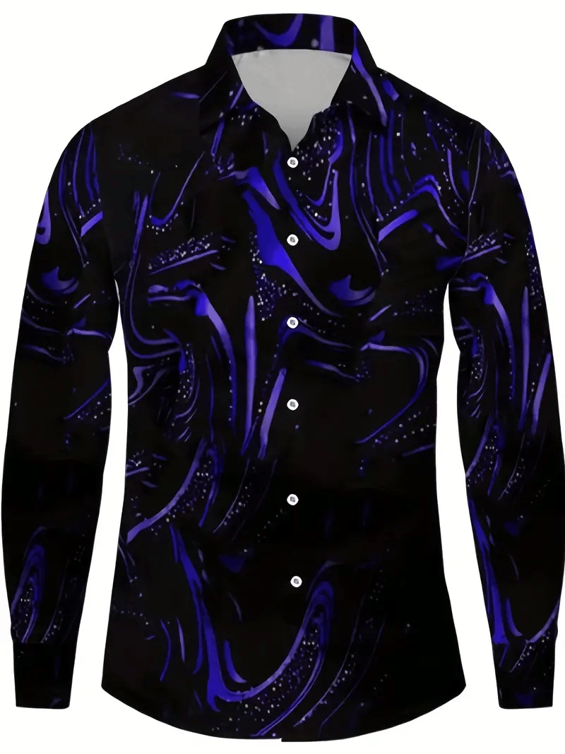 Men's Business Casual Striped Long Sleeve Shirt