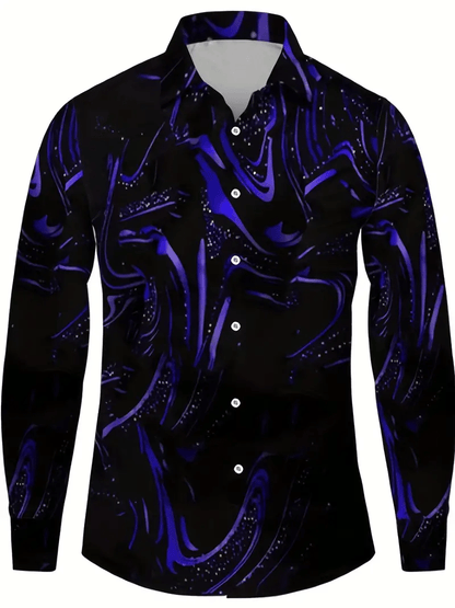 Men's Business Casual Striped Long Sleeve Shirt