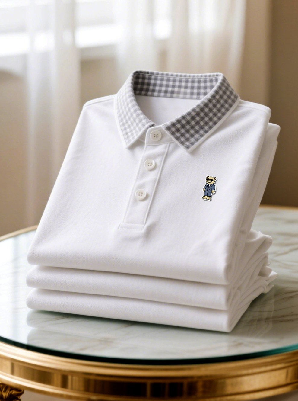 Men's Business Casual Button Short Sleeve Polo Shirt