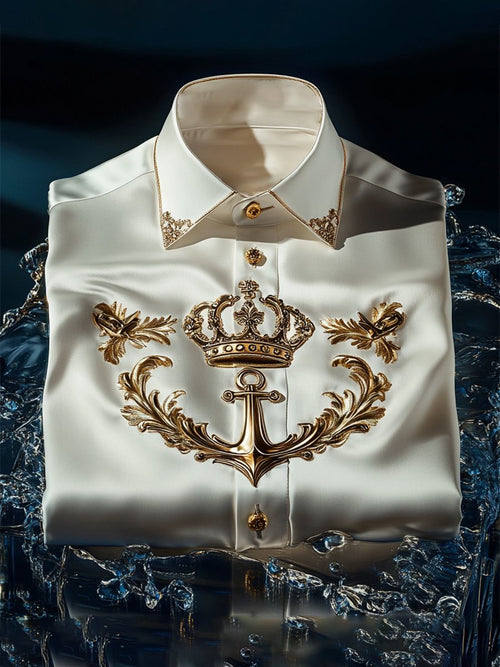 Men's Satin Luxe Long Sleeve Button Down Shirt
