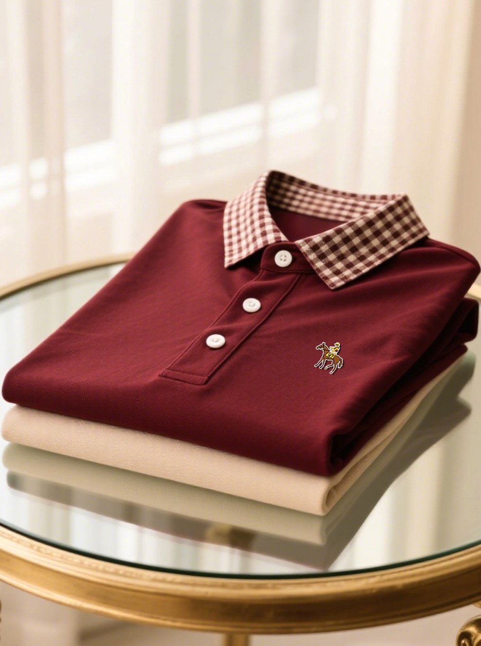 Men's Business Casual Button Short Sleeve Polo Shirt