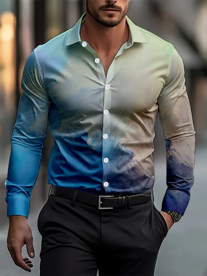Men's Gradient Business Casual Shirt