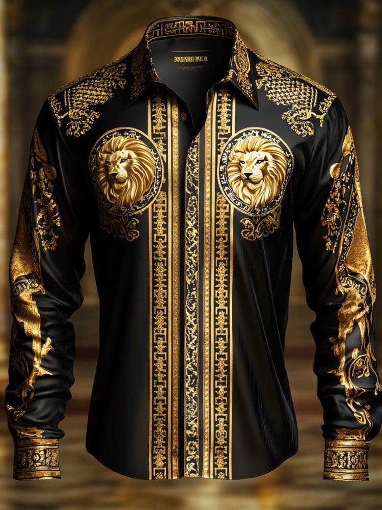 Men's Satin Luxe Long Sleeve Button Down Shirt